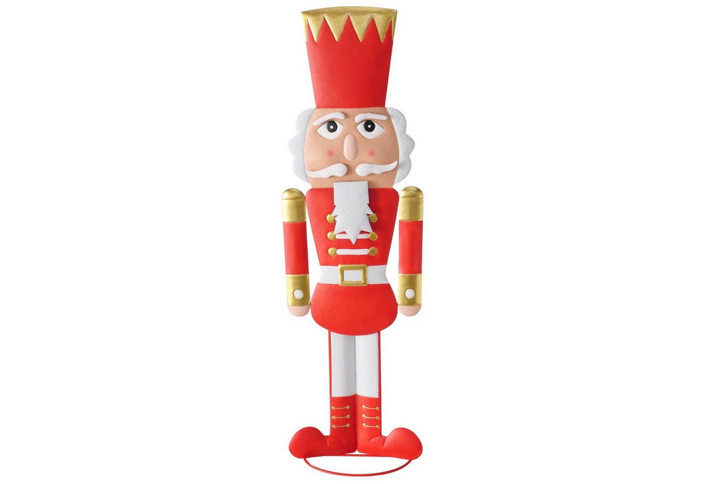 MF Nussknacker Nussknacker Helios Weihnachtsfigur Metall Rot Handgefertigt 115cm, (2-tlg) von MF