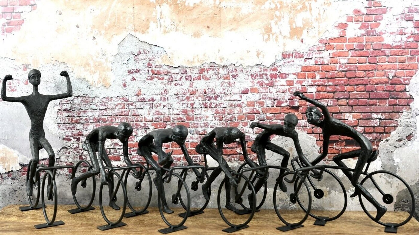MF Skulptur 6-er Radfahrer Set - Handgefertigte Fahrrad Dekofiguren (6 St) von MF
