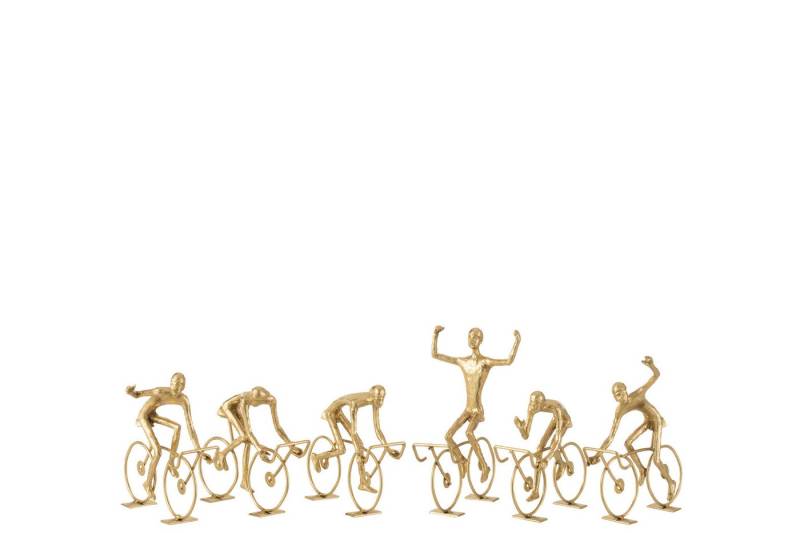 MF Skulptur Goldfarbene Radfahrer Skulptur 6er-Set (6 St) von MF