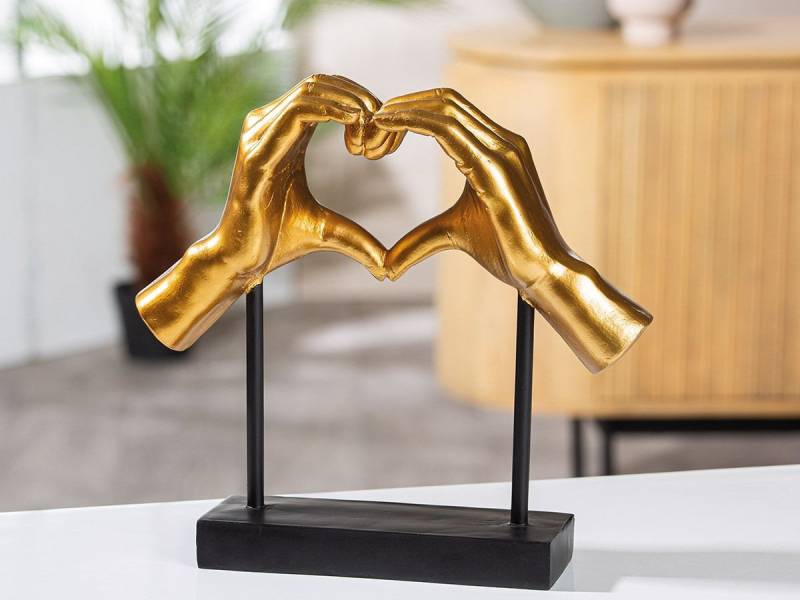 MF Skulptur Herzmoment Skulptur Hände Silber oder Gold Deko 26cm von MF