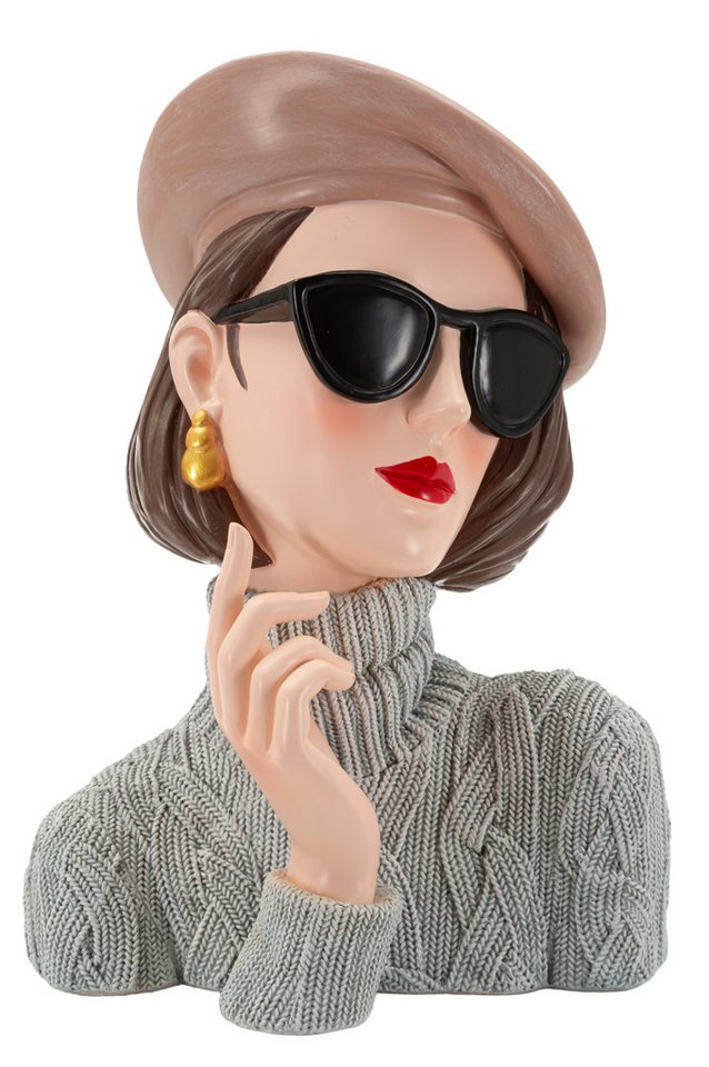 MF Skulptur Lady Chic Dekofigur Frauenbüste Retro Pariser Stil Polyresin (1 St) von MF