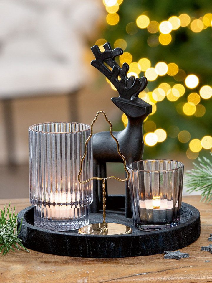 MF Teelichthalter mit Tablett Deko Ensemble "Golden Tree" mit Hirsch- und Tannenbaum Teelichter MF Teelichthalter mit Tablett Deko Ensemble "Golden Tree" mit Hirsch- und Tannenbaum Teelichter von MF