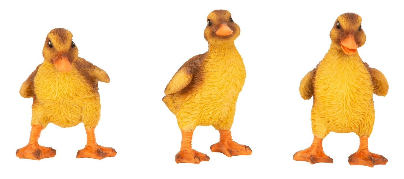 MF Tierfigur Niedliche Entenküken Dekofiguren gelb 3er Set für Frühling und Ostern (3 St) von MF