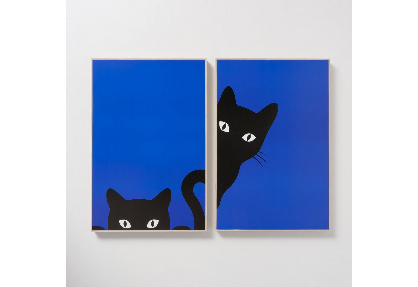 MF Wandbild Wandbild-Set 'Nala' - Abstrakte Katzen in BlauHöhe 60cm, (2 St) von MF