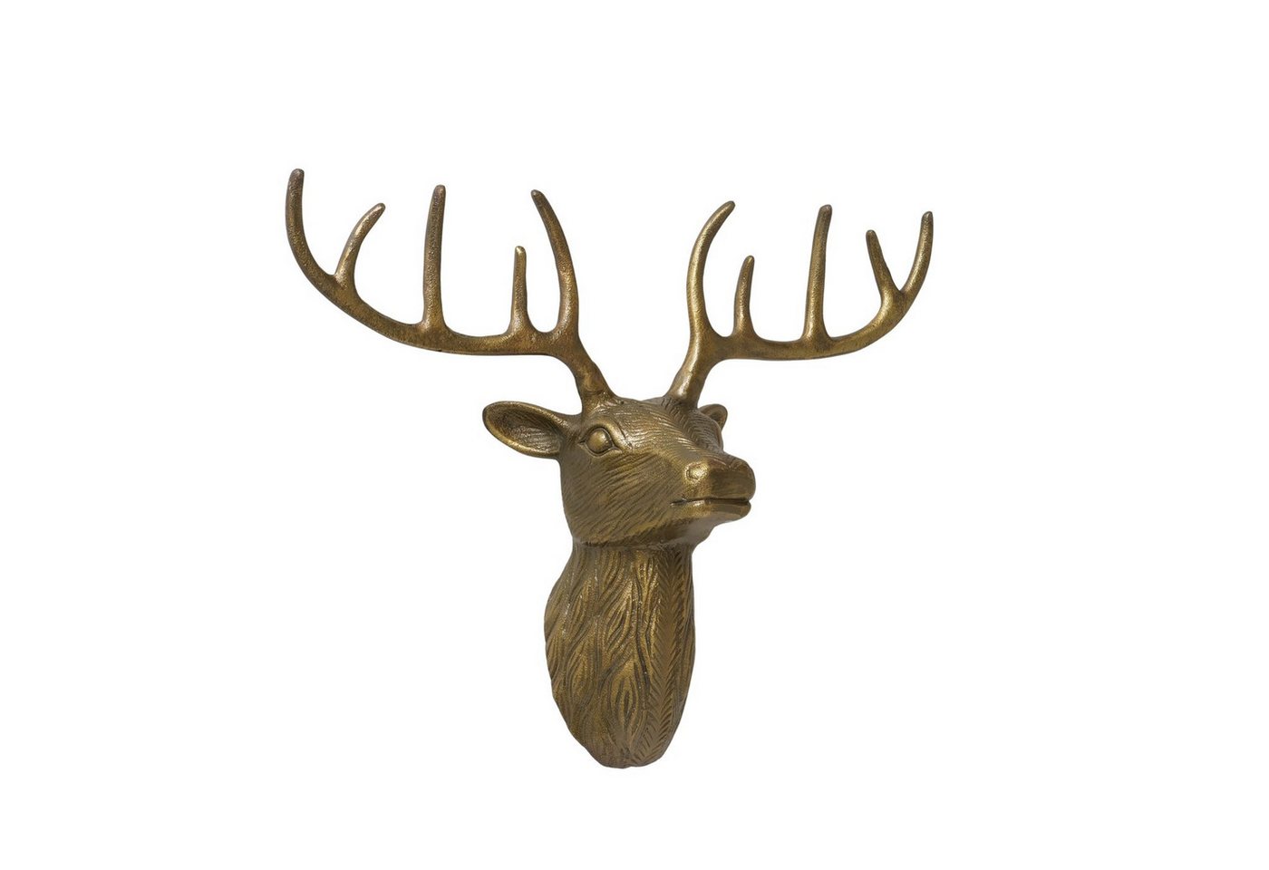 MF Wanddekoobjekt Wanddekoration Hirschkopf Arvid Antikbraun Aluminium Breite 43cm (1 St) von MF