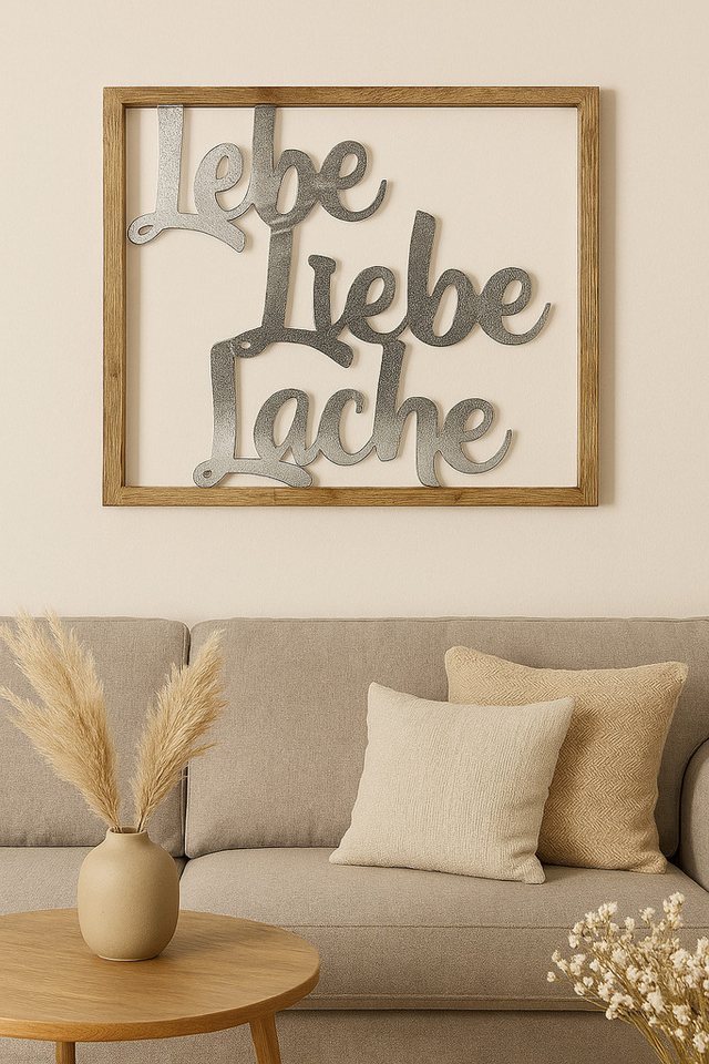 MF Wanddekoobjekt Wandobjekt Seraphina Lebe Liebe Lache quadratisch 60x60cm (1 St) von MF