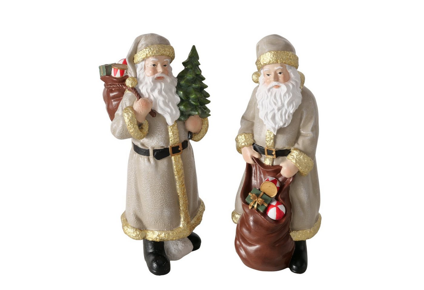 MF Weihnachtsfigur Weihnachtsmann Figur Christino 2er Set Handbemalt Dekofigur 18,5cm (2 St) von MF