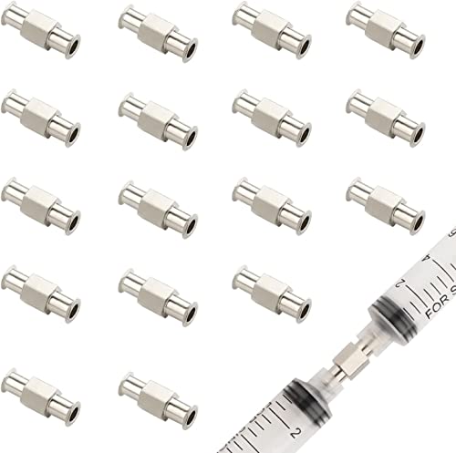 Spritzenadapter 10 Stück Luer-Lock-Adapter-Koppler, Luer-Lock-Spritzenadapter, vernickeltes Messing, Luer-Lock-Anschluss, Buchse auf Buchse für den Transfer von Spritze zu Spritze (4 mm Kaliber) von MFCGHXR