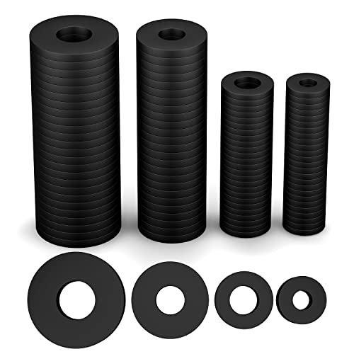 200 Stück Flache Unterlegscheiben aus EPDM-Gummi Flachdichtung Gummi Kit,Flache Unterlegscheiben Set Unterlegscheiben 10/12/16/20 mm Sanitär Gummidichtung rund für Wasserhahn Reparatur von MFCGHXR