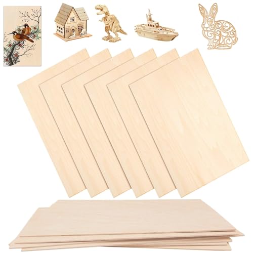 Holzplatte 330x150 Quadratisches Balsaholz, 12 Stück Paulownia Furnierholz für DIY-Musterherstellung und Bastelprojekte von MFCGHXR