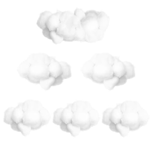 MFCGHXR 6 Stück dekowatte wolke, deko watte wolke, watte wolken deko, künstliche wolke geeignet für decke hängende wolkendekoration raumdeko oder DIY party deko von MFCGHXR
