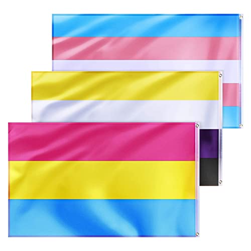 nicht-binäre Flagge, Regenbogen-Pride-Flagge, bunte LGBT-Flagge, Bootflagge Pansexualität Fly BreezeSet 3er-Pack Non-Binary Pride Flag, Transgender-Flagge, bunte LGBT-Flaggen von MFCGHXR