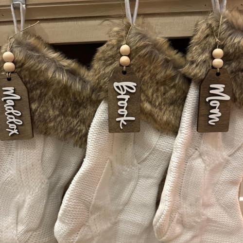 Personalisierbare 3D-Namensschilder aus Holz, für Weihnachtsstrümpfe, Andenken, Geschenkpapier, Weihnachtsmantel, Weihnachtsbaum-Hängeornamente von MFCHICIFY