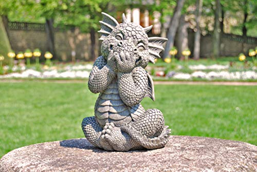 Gartenfigur Gartendrache - Modell kichernd - Fantasy Figur Deko Drache Garten von MFF