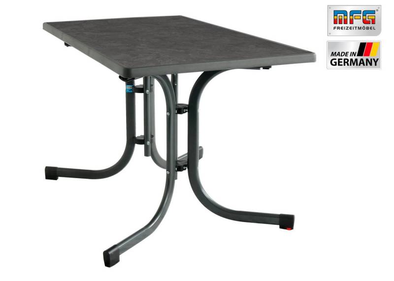 MFG Freizeitmöbel Gartentisch MFG Boulevardklapptisch 110x70 cm, anthrazit/schiefer, Wetterfeste Melanin-Platte mit stoßfester Kante von MFG Freizeitmöbel