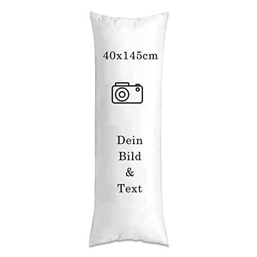 MFGCH Personalisiertes Kissen Fotokissen, Seitenschläferkissen, Kissen mit Foto Selbst Gestalten, Doppelseitiger Druck Fotokissen mit Bild und Text, für Geburtstag, Muttertag, 40x145cm von MFGCH