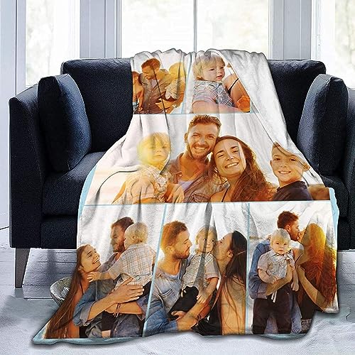 Personalisierte Fotodecke Decke mit Eigenem Foto & Text,Super Weich Flanell Kuscheldecke, Feiertage, Jubiläen Geschenk Für Mama, Papa, Kind, Haustier, Freund Oder Liebhaber von MFGCH