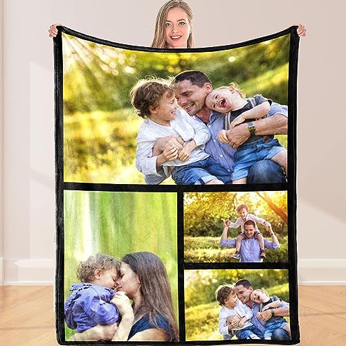 Personalisierte Fotodecke Decke mit Eigenem Foto & Text,Super Weich Flanell Kuscheldecke, Feiertage, Jubiläen Geschenk Für Mama, Papa, Kind, Haustier, Freund Oder Liebhaber von MFGCH