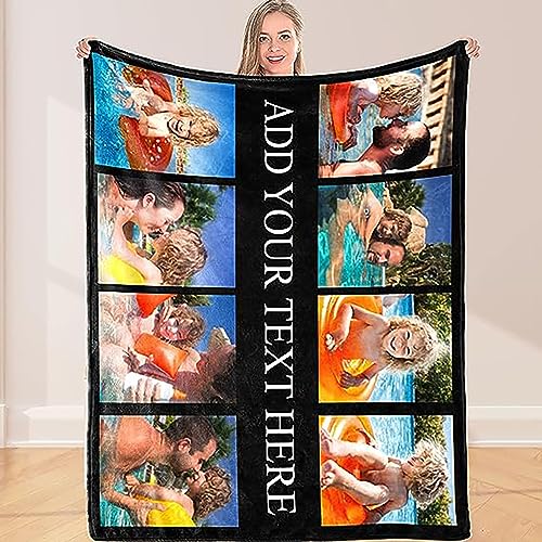 Personalisierte Fotodecke Decke mit Eigenem Foto & Text,Super Weich Flanell Kuscheldecke, Feiertage, Jubiläen Geschenk Für Mama, Papa, Kind, Haustier, Freund Oder Liebhaber von MFGCH