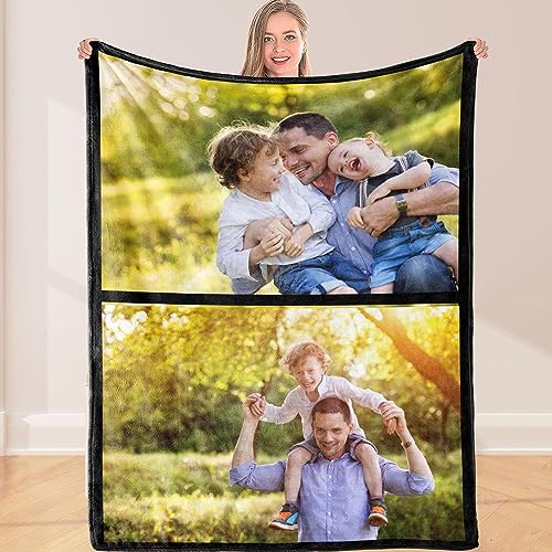 Personalisierte Fotodecke Decke mit Eigenem Foto & Text,Super Weich Flanell Kuscheldecke, Feiertage, Jubiläen Geschenk Für Mama, Papa, Kind, Haustier, Freund Oder Liebhaber von MFGCH