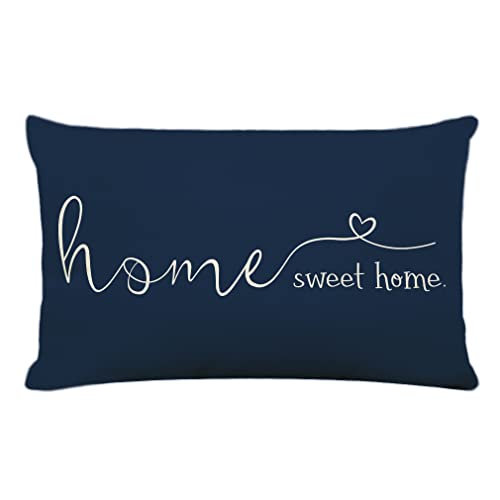 MFGNEH Home Sweet Home Zitate Bauernhaus-Kissenbezüge, 30,5 x 50,8 cm, dekorativer Kissenbezug, Heimgeschenk, Einweihungsgeschenk, Blau von MFGNEH
