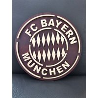 Bayer München Fc Laser Cut Wanddeko Fußball Fan Handbemalen Handmade von MFHDruck