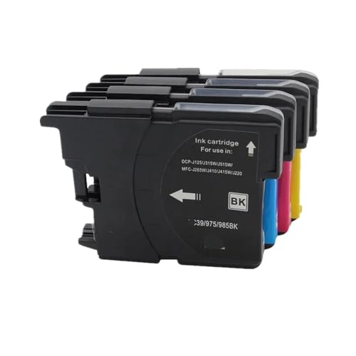Kompatible Tintenpatronen mit Chip 980 985 1100, kompatibel mit DCP-J140W 145C 165C 195C 197C 385C 390CN MFC-J265W J410 J415W J220 Druckern(1Set) von MFHgLKT
