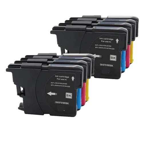 Kompatible Tintenpatronen mit Chip 980 985 1100, kompatibel mit DCP-J140W 145C 165C 195C 197C 385C 390CN MFC-J265W J410 J415W J220 Druckern(2Set) von MFHgLKT