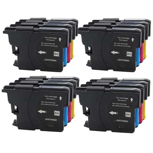 Kompatible Tintenpatronen mit Chip 980 985 1100, kompatibel mit DCP-J140W 145C 165C 195C 197C 385C 390CN MFC-J265W J410 J415W J220 Druckern(4Set) von MFHgLKT