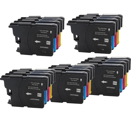 Kompatible Tintenpatronen mit Chip 980 985 1100, kompatibel mit DCP-J140W 145C 165C 195C 197C 385C 390CN MFC-J265W J410 J415W J220 Druckern(5Set) von MFHgLKT