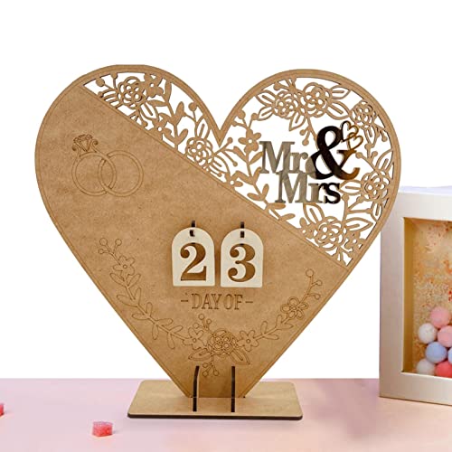 Countdown-Kalender zur Hochzeit | Countdown-Kalender von den Tagen bis zum Hochzeitstag | Mr & Mrs/Love Hochzeitsschild, Countdown-Kalender, rustikaler Countdown-Kalender, Geschenke von Mfjs von MFJS