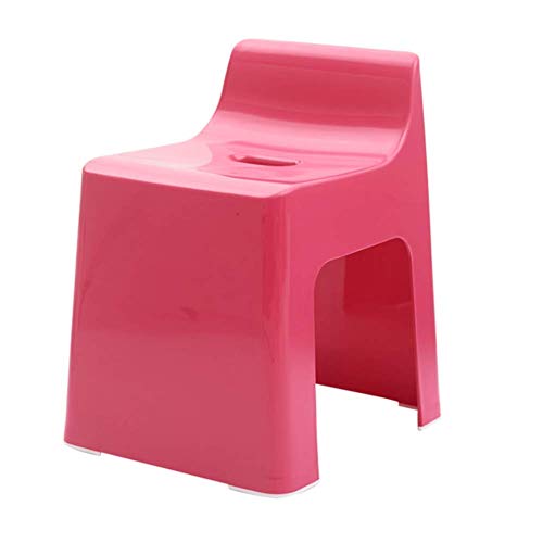 MFLASMF Fußhocker Osmanischer Kunststoffhocker Kinderhocker Badhocker Niedrige Schuhbank Haushalts-Tritthocker Wohnzimmer Badezimmer, 5 Farben (Farbe: Weiß, Größe: 25,5 x 33,5 x 41 cm) von MFLASMF