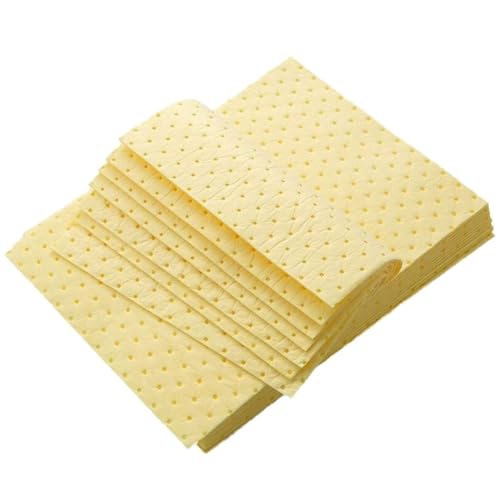 MFLCBK Universal Saugfähige Ölmatte Ölbindematte Rolle Ölsaugtücher Ölbindevlies für Öl Wasser Chemikalien Aggressive Säuren Laugen(Size:4mm-50 Sheet,Color:gelb) von MFLCBK