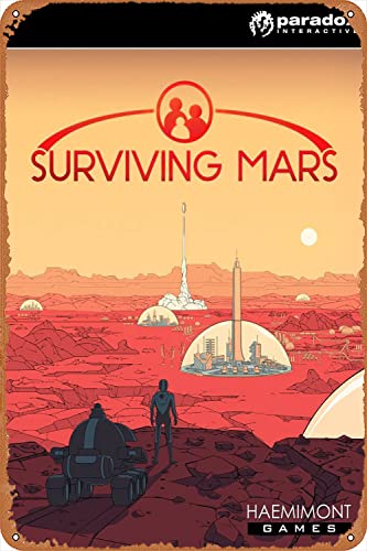 Blechschild "Surviving Mars Game" aus Metall, Aluminium, 20,3 x 30,5 cm von MFSAEQE