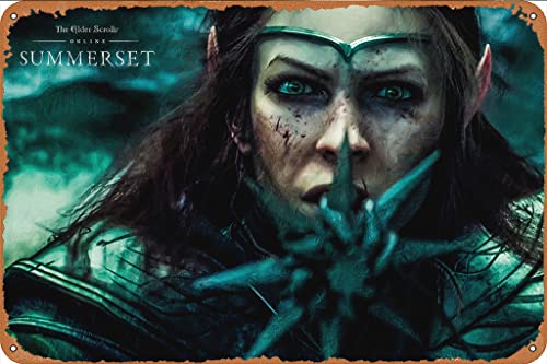 The Elder Scrolls Online Summerset Game Poster 20,3 x 30,5 cm Metall Aluminium Neuheit Blechschild von MFSAEQE