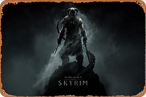 The Elder Scrolls V Skyrim Game Poster 2 20,3 x 30,5 cm Metall Aluminium Neuheit Blechschild von MFSAEQE