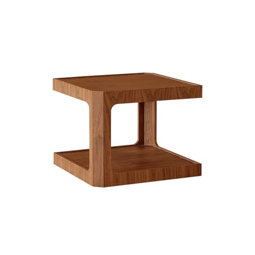 MFUZHAGN2024 Couchtisch Side Table for Sofa, Simple Movable Side Table Solid Wood Small Table Suitable for Living Room, Bedroom, Milk Tea Store Coffee Shop Small Round Table, Tisch(Bruin) von MFUZHAGN2024