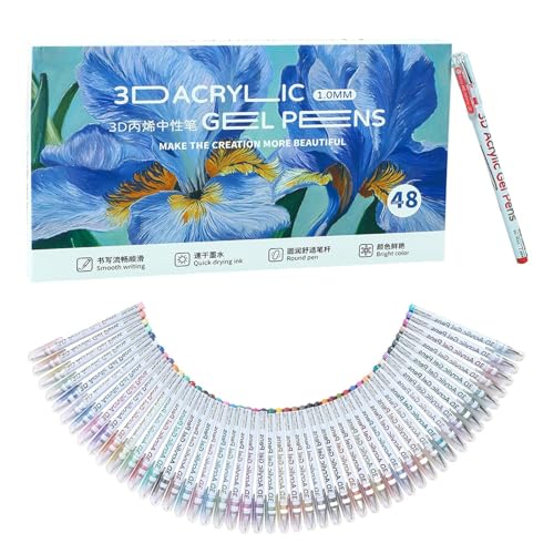 MFYOUPK Acryl Gel Stifte - Gelmalstifte Zum Ausmalen Für Erwachsene,Wasserbasierte Zeichenstifte Für Holz Stein Leinwand Stoff Scrapbook Karten Doodle Basteln von MFYOUPK