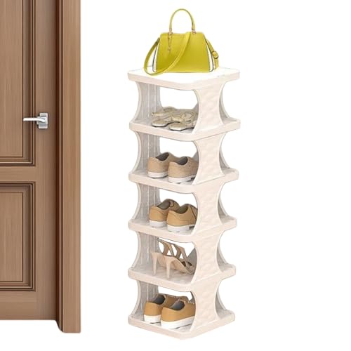 MFYOUPK Für Die Eingangsbereich - 6 Fachiger Schmaler Schuhorganizer Ablagesystem - Zusammenklappbar Boden Wandschrank Flur Ecke Wohnung Schlafzimmer von MFYOUPK