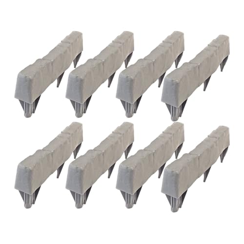 MFYOUPK Gartensteine Einfassungssteine - Beeteinfassung Blumenbeet Rand,Dekorative Blöcke Ohne Graben 8 Stück Einfassung für Gartenbereiche wie Blumenbeet Spielplatz Weg Rasen Hinterhof und Terrasse von MFYOUPK