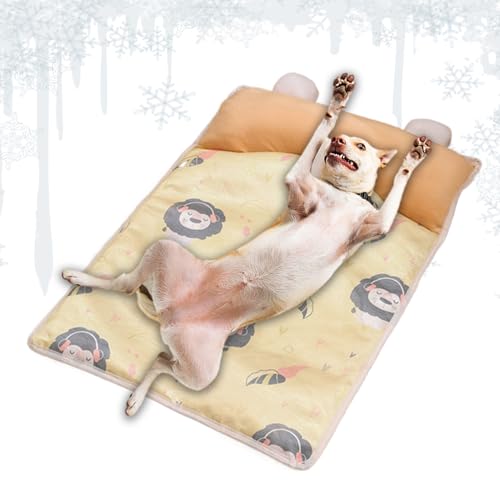 MFYOUPK Hundekühlmatte,Sanfte Tierunterlage - Eismatte mit Kissen für Transportbox Käfig Hundezuhause Sofa Auto bei drinnen draußen von MFYOUPK