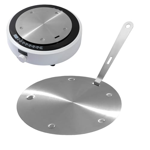 MFYOUPK Induktions Adapterplatte | Induktionskochfeld Adapter Für Gusseisen - Schmorauflage mit abnehmbarem Griff für kleine Haushalte gleichmäßige Hitzeverteilung von MFYOUPK