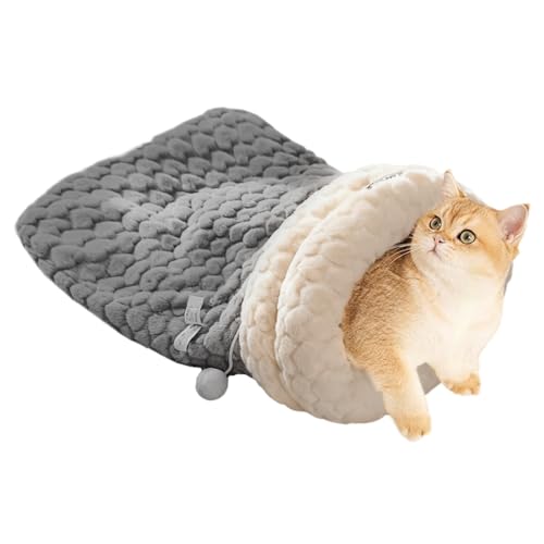 MFYOUPK Katzenschlafsack - Plüschiges Warmes Haustier Schlafbett - Geschlossener Winterunterstand Für Kleintiere Wie Welpen Kaninchen Kätzchen,Katzen Und Kätzchen von MFYOUPK
