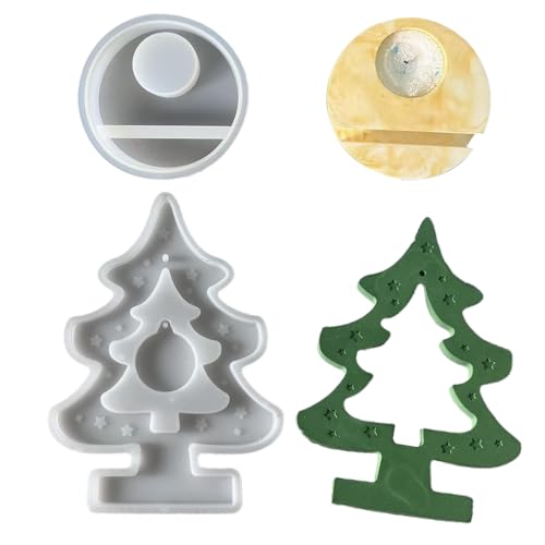 MFYOUPK Kerzenständer Form | Weihnachtsbaum Teelicht Halter Silikonformen,2 Teile Zement Gussform Für Tischdeko Party Hochzeit Festliches Zuhause Dekoration Zentrumstück von MFYOUPK