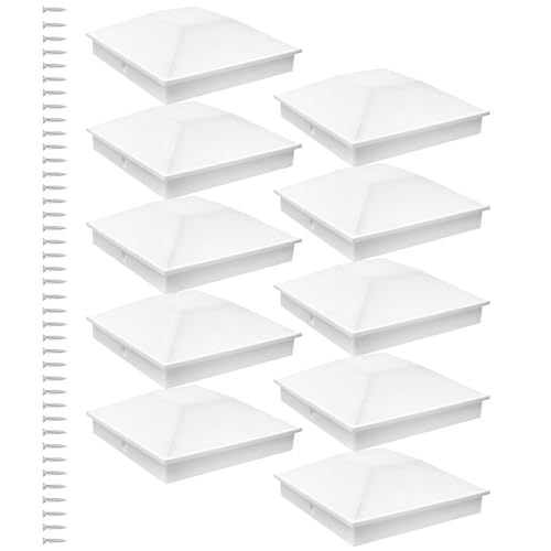 MFYOUPK Pfähle Abdeckungen 10x10 cm - Zaunpfostenkappen 10X10 cm | Dekorative Weiße UV-beständige Abdeckhauben für Außenbereich 10er Set von MFYOUPK