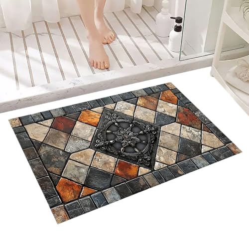 MFYOUPK Retro Teppich | Dekorativer Teppich für den Eingang,51x81 cm Rutschfester Weicher geeignet für Wohnzimmer Arbeitszimmer Balkon Gewerberaum Küche Eingangsbereich MFYOUPK Retro Teppich | Dekorativer Teppich für den Eingang,51x81 cm Rutschfester Weicher geeignet für Wohnzimmer Arbeitszimmer Balkon Gewerberaum Küche Eingangsbereich von MFYOUPK