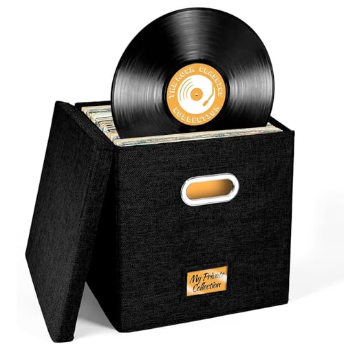 MFYOUPK Schallplattenhalter-Box – Albumkiste mit Deckel und Griff, dekorative Umzugskiste für 50+ 30,5 cm Schallplatten, -Organizer, schützen Sie Ihre wertvolle Sammlung MFYOUPK Schallplattenhalter-Box – Albumkiste mit Deckel und Griff, dekorative Umzugskiste für 50+ 30,5 cm Schallplatten, -Organizer, schützen Sie Ihre wertvolle Sammlung von MFYOUPK