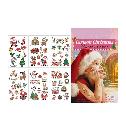 MFYOUPK Temporäre Sticker Kinder | 6 Stücke Weihnachts Augen Sticker | Strumpfbehälter Füllungen Cartoon Aufkleber Santa Rentier Schneeflocke für Arm Augen Körper Partys Geschenke Deko Kinder MFYOUPK Temporäre Sticker Kinder | 6 Stücke Weihnachts Augen Sticker | Strumpfbehälter Füllungen Cartoon Aufkleber Santa Rentier Schneeflocke für Arm Augen Körper Partys Geschenke Deko Kinder von MFYOUPK