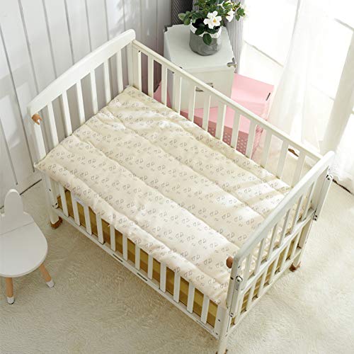 Kinderbett 100% Baumwolle Matratze, Baby Gesteppter Futon Schlafen Pad Weich Komfortabel Klappbar Roll-up Kinder Quilt-Kinderbett Matratze 60x110cm(24x43inch) von MFuton