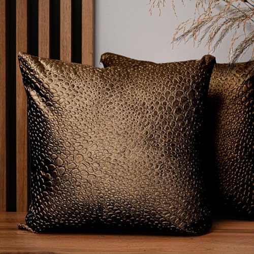 MG Design 2er Set Kissenbezug 45x45 cm Karamell quadratisch - aus Velourstoff mit Tröpfchenmuster, mit Reißverschluss - dekorative Kissenbezüge für Kissen 45x45, Deko Schlafzimmer, Deko Wohnzimmer MG Design 2er Set Kissenbezug 45x45 cm Karamell quadratisch - aus Velourstoff mit Tröpfchenmuster, mit Reißverschluss - dekorative Kissenbezüge für Kissen 45x45, Deko Schlafzimmer, Deko Wohnzimmer von MG Design